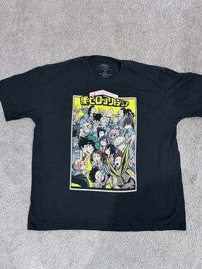 My Hero Academia Black Graphic Tee - Anime Character Group Print